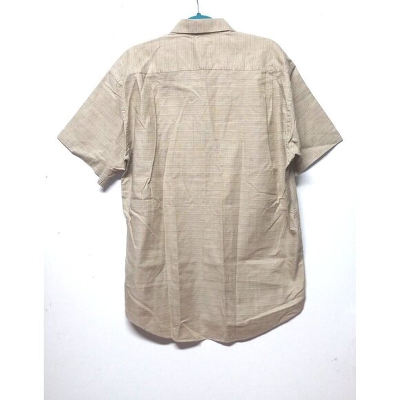 NWOT Men's shirt short sleeve Sz L beige 100% Cotton button up Roberto Villini - Picture 2 of 11